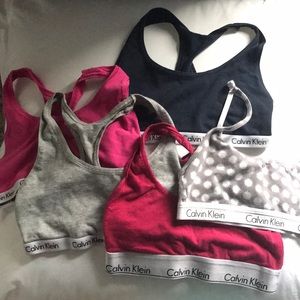 Calvin Klein sports bras. Size Small.You get all 5